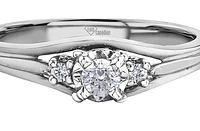 10K White Gold 0.18cttw Round Brilliant Canadian Diamond Engagement Ring