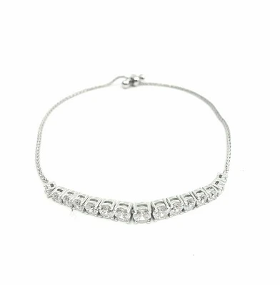 Sterling Silver & Cubic Zirconia Bracelet 7"