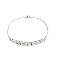 Sterling Silver & Cubic Zirconia Bracelet 7"