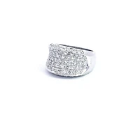 14K White Gold 2.15cttw Diamond Pave Saddle Ring, Size 6.5