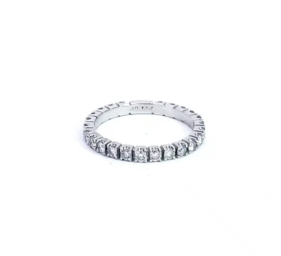 14K White Gold 0.85cttw Diamond Semi Eternity Ring, Size 6.5