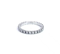 14K White Gold 0.85cttw Diamond Semi Eternity Ring, Size 6.5