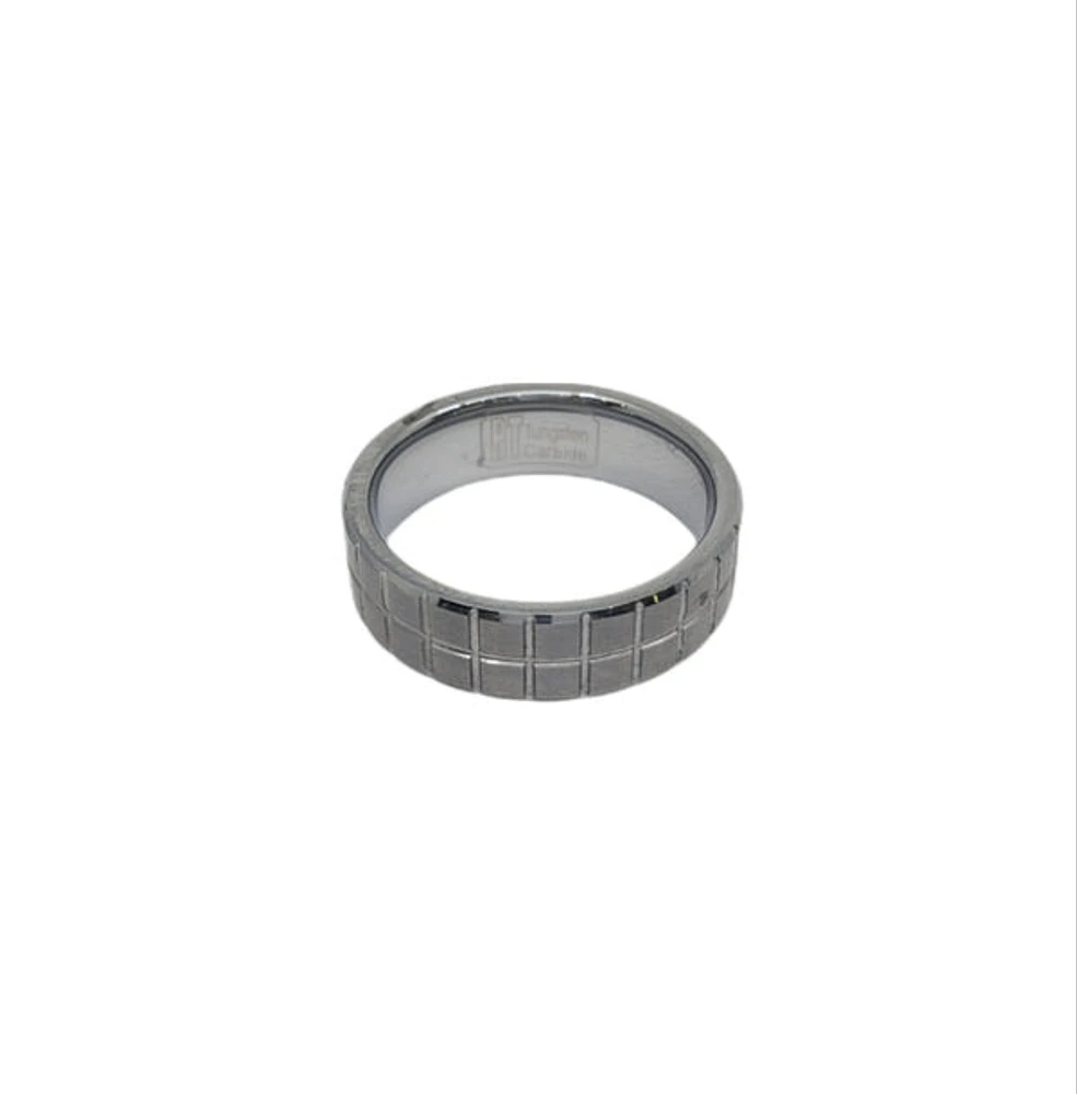 Tungsten Checker Design LIMITED EDITION Ring - Size 10
