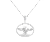 925 Sterling Silver 0.015cttw Canadian Diamond Thunderbird Pendant