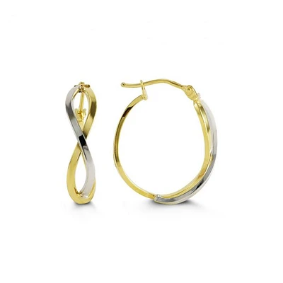 10K Two Tone Gold 23mm Earrings