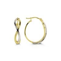 10K Two Tone Gold 23mm Earrings