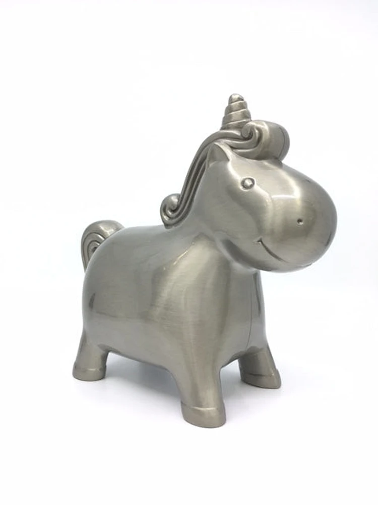 Pewter Unicorn Money Bank