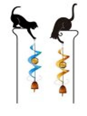 2 Pieces Iron Black Playing Cats - VM11S