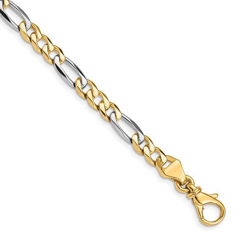 14K Two-tone 5.8mm Hand Polished Fancy Link with Lobster Clasp Chain