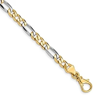 14K Two-tone 5.8mm Hand Polished Fancy Link with Lobster Clasp Chain