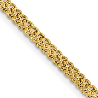 14K Yellow Gold 3.7mm Semi-Solid Franco with Lobster Clasp Chain