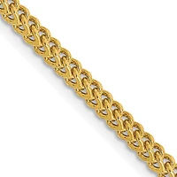 14K Yellow Gold 3.7mm Semi-Solid Franco with Lobster Clasp Chain
