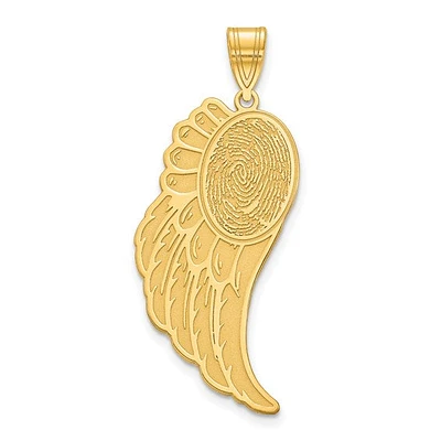 Angel Wing Fingerprint Charm - Sterling Silver