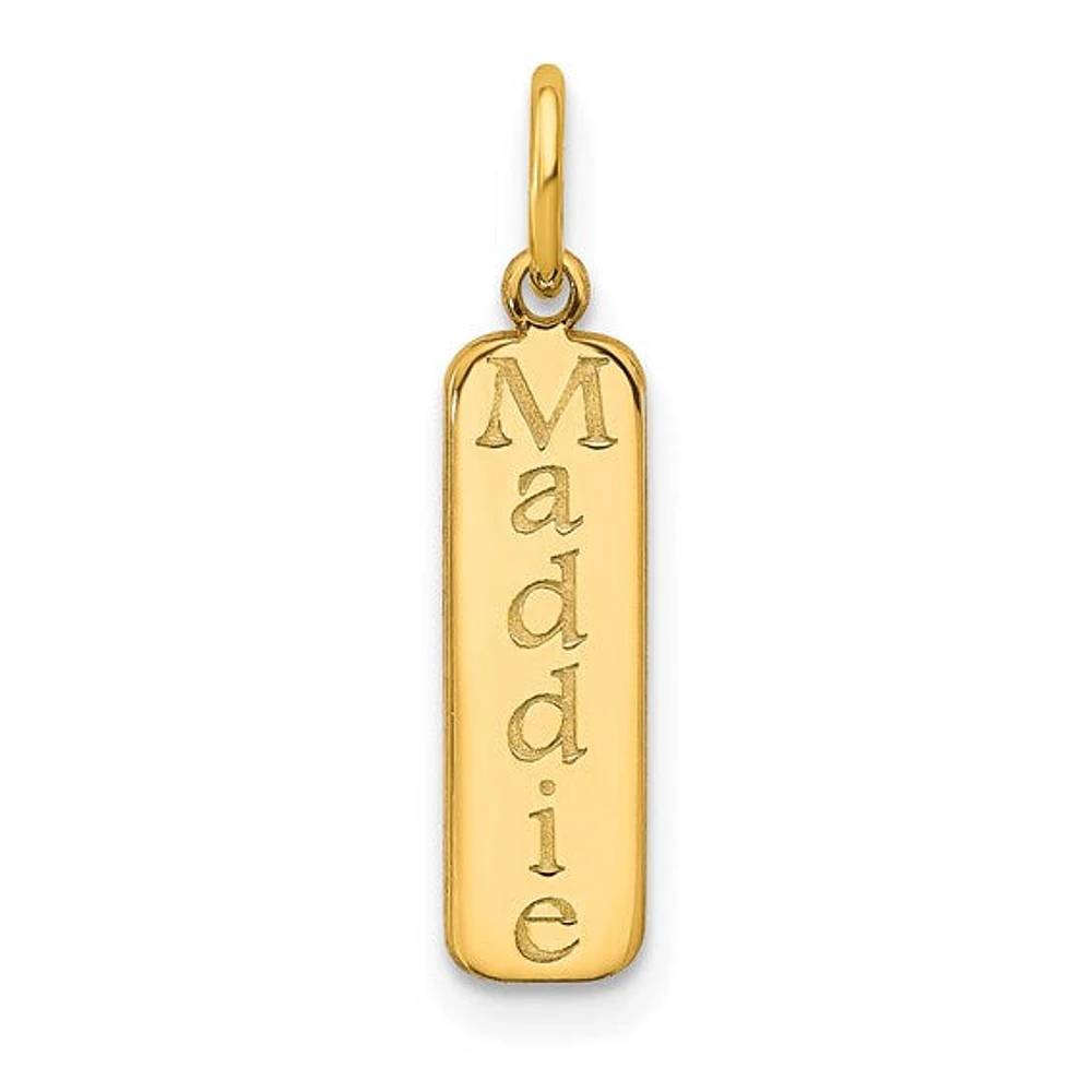 Vertical Bar Name Pendants - Sterling Silver