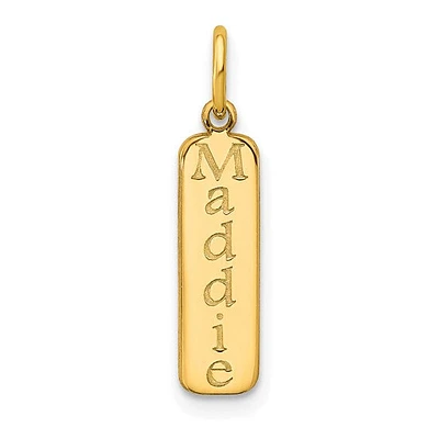 Vertical Bar Name Pendants - Sterling Silver