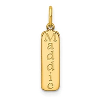 Vertical Bar Name Pendants - Sterling Silver