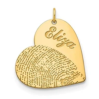 Name and Fingerprint Heart Charms - Sterling Silver