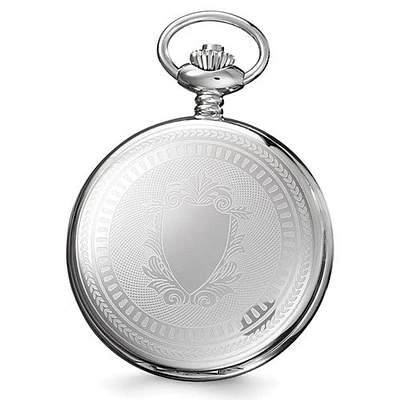 Charles Hubert Stainless Steel Black Dial Pocket Watch