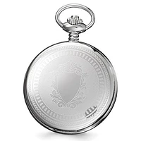 Charles Hubert Stainless Steel Black Dial Pocket Watch