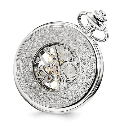 Charles Hubert Chrome-finish Skeleton Case Pocket Watch