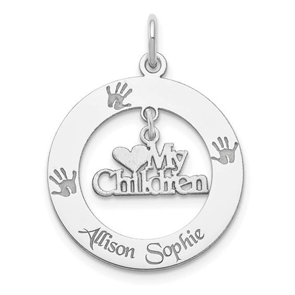 Sterling Silver Personalizable My Children Charm  (2 names only)