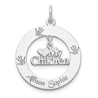 Sterling Silver Personalizable My Children Charm  (2 names only)
