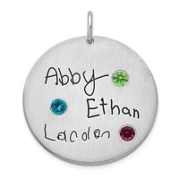 Sterling Silver Signature with Crystal Birthstones Pendant (up to 3 names and birthstones)