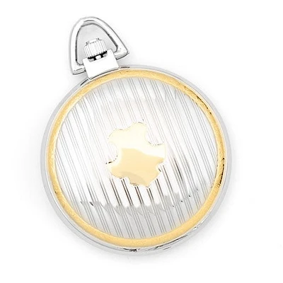 Charles Hubert 14K Gold Finish Two-tone White Dial Pocket Watch