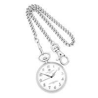 Charles Hubert Solid Stainless White Dial Full Face Pocket Watch