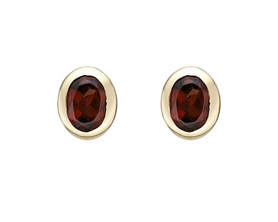 10K Yellow Gold 0.45cttw Oval Cut Garnet Earrings
