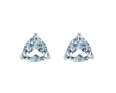 10K White Gold 5mm Aquamarine Stud Earrings
