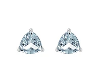 10K White Gold 5mm Aquamarine Stud Earrings