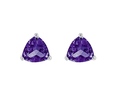 10K White Gold 0.90cttw Amethyst Stud Earrings