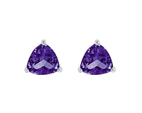 10K White Gold 0.90cttw Amethyst Stud Earrings