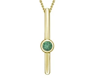 10K Yellow Gold 2.50mm Round Cut Emerald Pendant - 18 inches