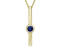 10K Yellow Gold 2.50mm Round Cut Sapphire Pendant - 18 inches