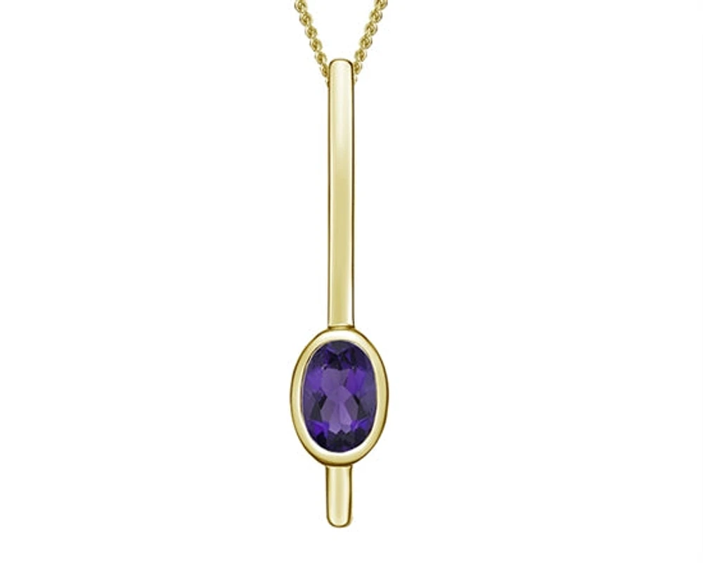 10K Gold 0.35cttw Amethyst Pendant