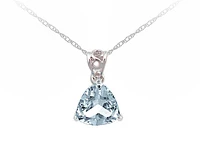 10K Gold 5.0mm Trillion Cut Aquamarine Pendant