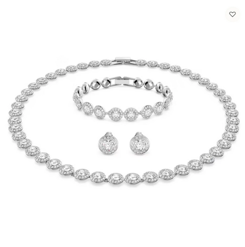 Swarovski Una Angelic set, Round cut, White, Rhodium plated 5367853