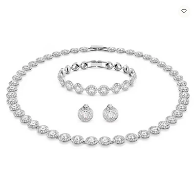 Swarovski Una Angelic set, Round cut, White, Rhodium plated 5367853