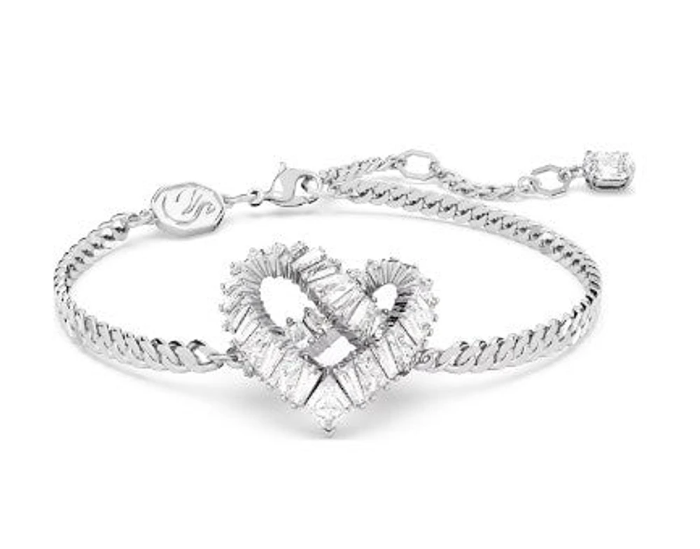 Swarovski Matrix Bracelet, Heart, White, Rhodium Plated - 5648299 - Discontinued
