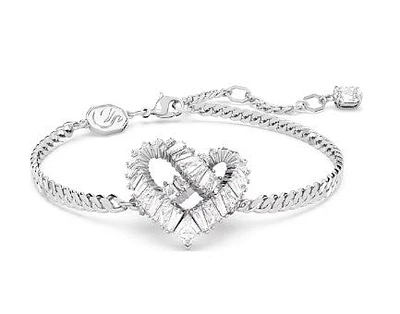 Swarovski Matrix Bracelet, Heart, White, Rhodium Plated - 5648299 - Discontinued