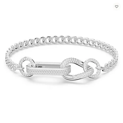 Swarovski Dextera Bracelet Pavé, Mixed Links, White, Rhodium Plated - 5642598