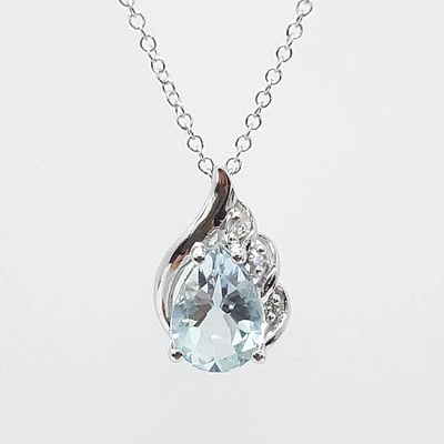 Aquamarine and Diamond Pendant