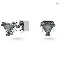 Swarovski Stilla Stud Earrings Triangle Cut, Grey, Ruthenium Plated - 5639137 - Discontinued