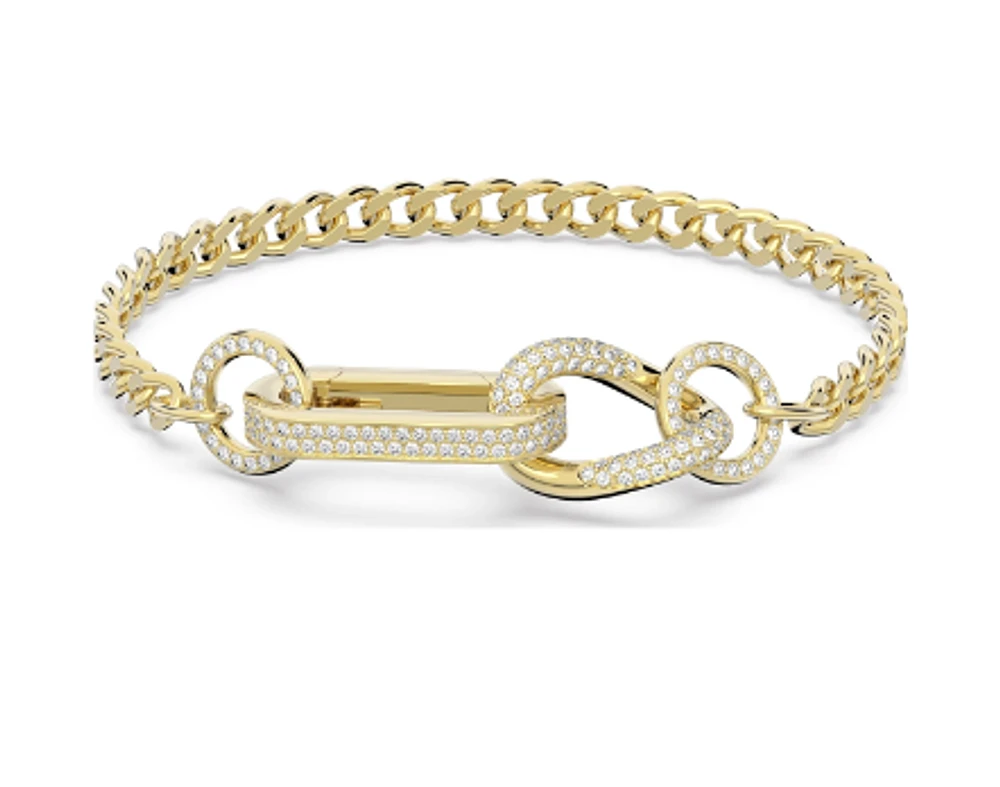 Swarovski Dextera Bracelet, Pavé, Mixed Links, White, Gold-tone Plated - 5636740