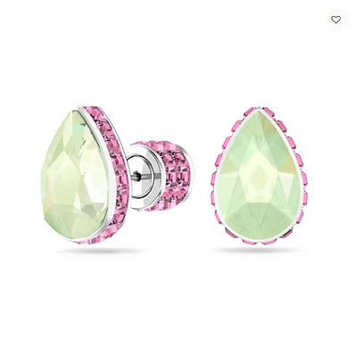 Swarovski Orbita Stud Earrings Drop Cut, Multicoloured, Rhodium Plated 5641407- Discontinued