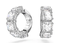 Swarovski Millenia Clip Earrings, Square Cut, White, Rhodium Plated - 5654557