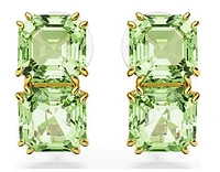 Swarovski Millenia Clip Earrings, Square Cut, Green, Gold-tone Plated - 5654559