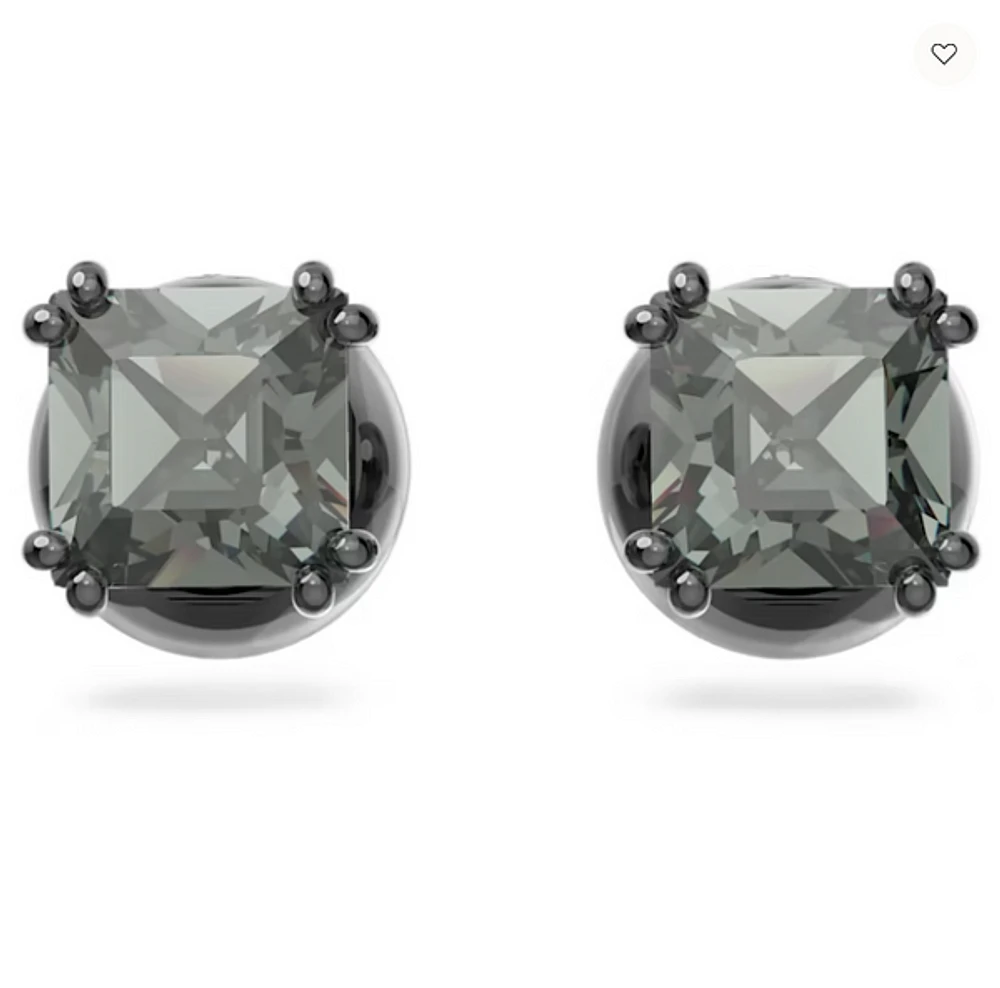 Swarovski Millenia Stud earrings Square Cut, Black, Ruthenium Plated - 5642511